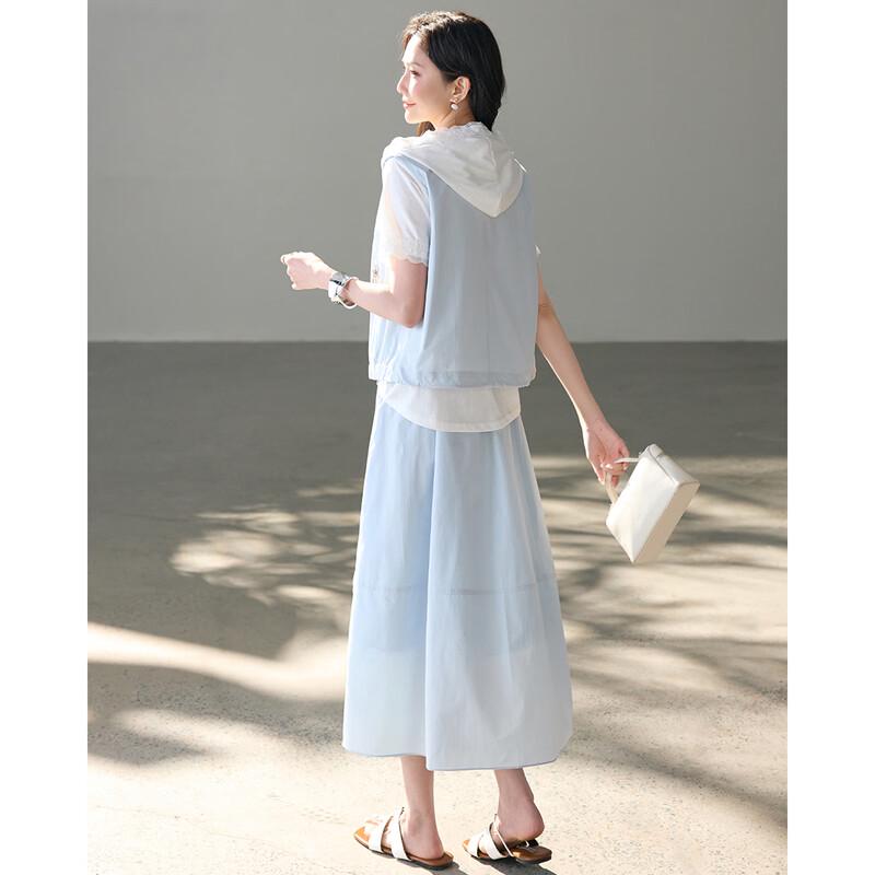 TERRE BLEUE Sleeveless Skirt Suit