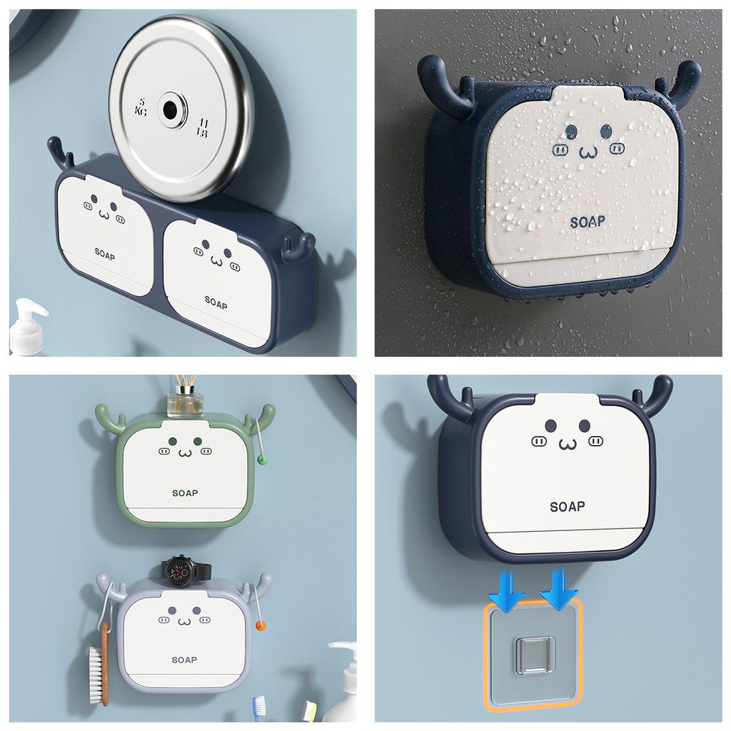 Case Soap Box Dust-proof Prevent Water Buildup With Hooks 16.5*4.5*11.6cm/ 29*4.5*11.6cm For Shower Room / Bathroom