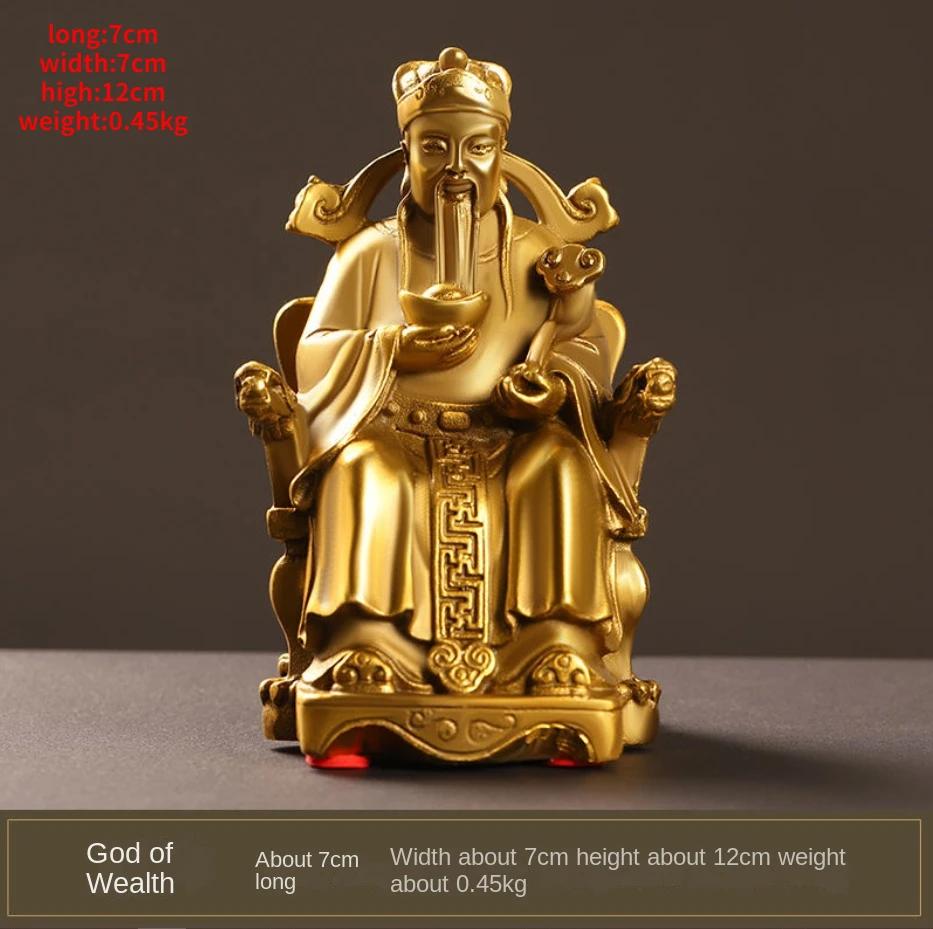 

Copper God of Wealth Ornaments Home Office Table Decoration Small Sitting Dragon Chair Office Desk Decor