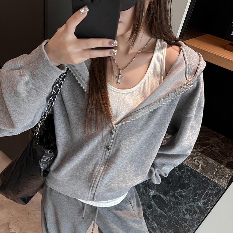 Womens Oversized Hooded Zip-Up Coat Winter Thick Warm Casual Jacket Plain Solid Color