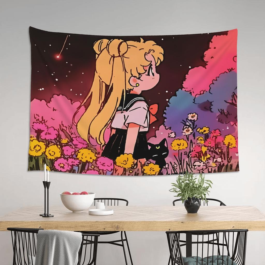 Sailor Moons Cutecore Tapestry Wall Hanging Blanket Tapestry Home Decor Items Wall Decorations