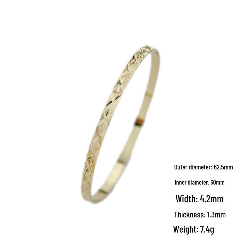 2024 Luxurious Brass-Plated Engraved Frosted Bracelet - Sandblasted Ring  Coil Design KC Gold