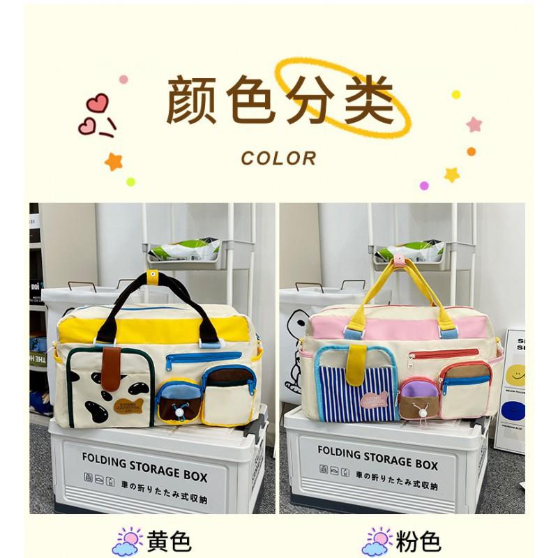 Simple Color-matching Short-distance Travel Bag Trendy Textured Large-capacity Lightweight Sports Fitness Commuting Cross-body