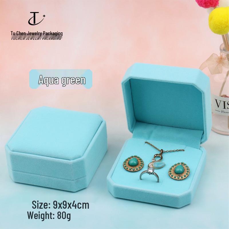 Velvet Octagonal Jewelry Box: Multi-use Storage for Rings, Earrings, Necklaces