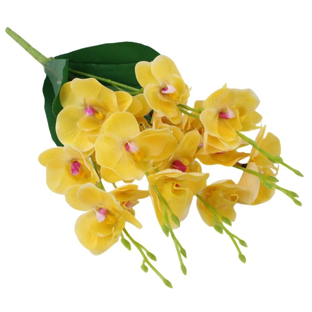 Fake Flower Artificial Flowers Artificial Bouquet Artificial Butterfly Orchids Floral Decoration Home Decor 20 Heads