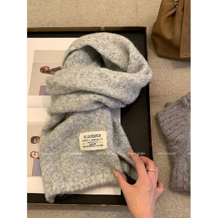 Neu Gestrickte Wolle Gestrickte Kaschmir Schal Für Frauen Paare Neue Vielseitige Feste Farbe Schal