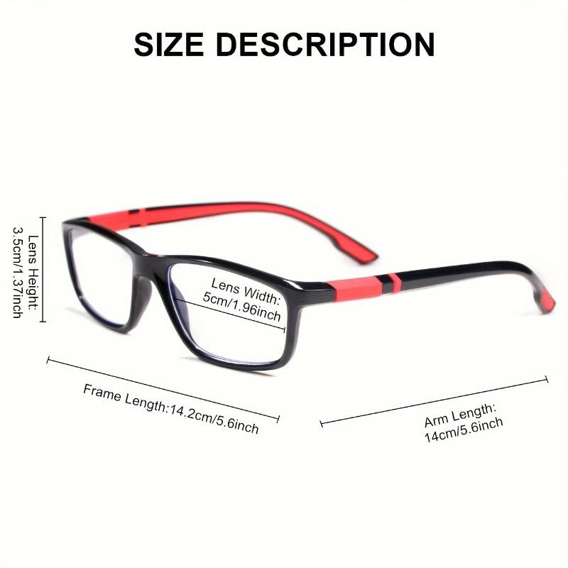 2 Pack Square Reading Glasses Anti Blue Light Polycarbonate Lens for Men & Women Lightweight Sports Style Fashion Readers