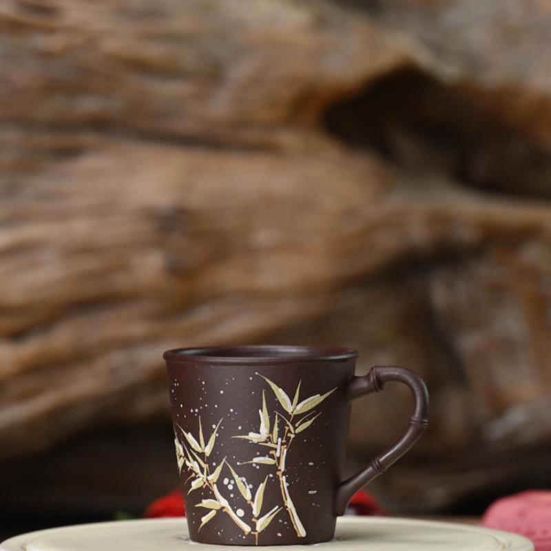 

100ml Yixing Zisha Plum Blossom Bamboo Teacup Retro Tea Bowl Beautiful Tea Cup Tea-tasting Smelling Cup Chazhan Master Cups As Your Choose