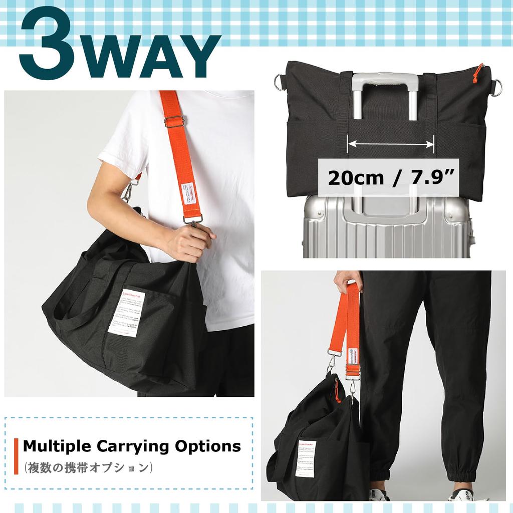 YAPJEB Boston Travel Travel Large Suitcase Business Bag, Bag, 3-Way, Foldable, Carry-On Bag, Bag, Capacity, Attachment, Lightweight, Travel, Trip,