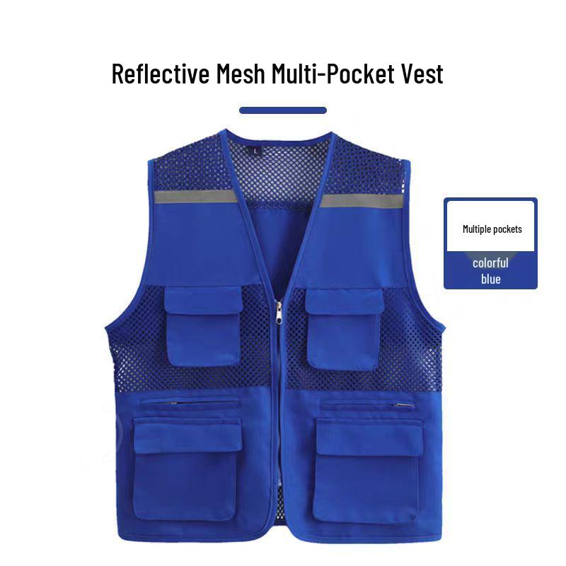 Children's Custom Multi-Pocket Mesh Activity Vest with Logo for Summer