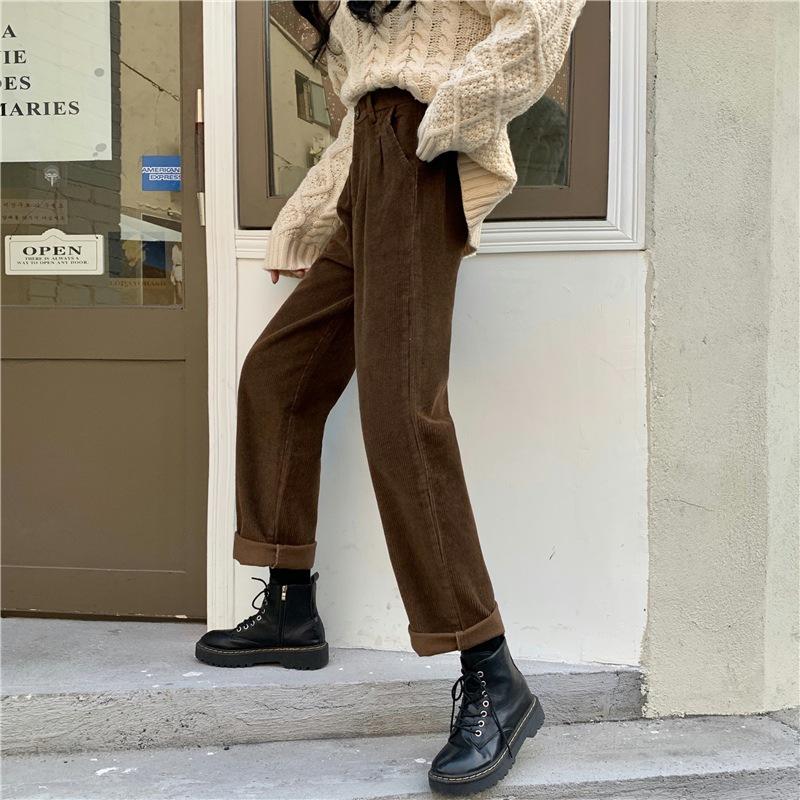 Buy Fashion Brown Corduroy Pants Women 