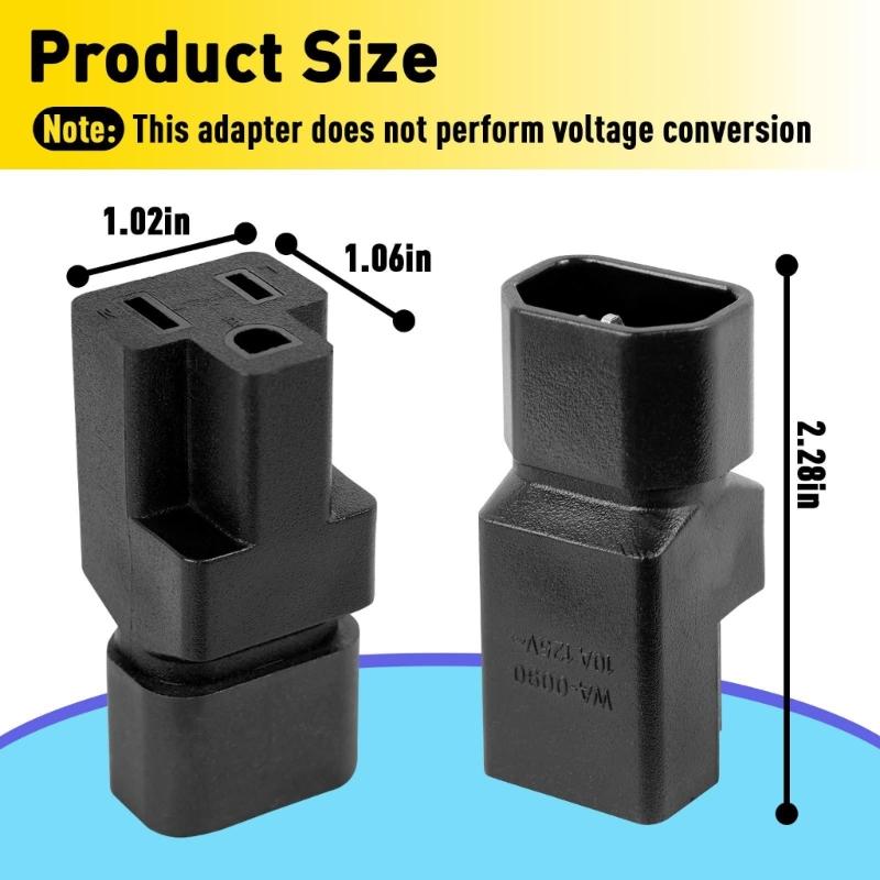 Upgrades IEC320 C14 Male to NEMA 5 15R Female Power Cord Adapters Tool Easy Installation for Data Center Equipment