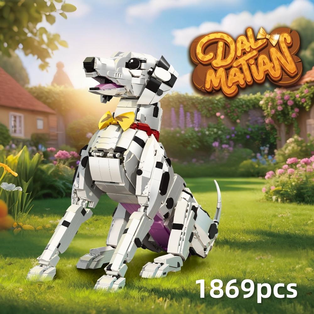 Creative Dalmatian Dog Building Blocks Set 3 in 1 Animal Model Kit DIY Children Assembly Bricks Toys Birthday Gift