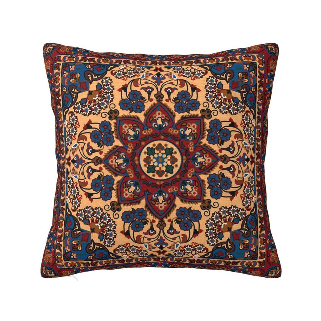 Retro Red Ethnic Style Square Pillowcase Cushion Cover Pillow Case Throw Pillow Cover for Home Bedroom Car