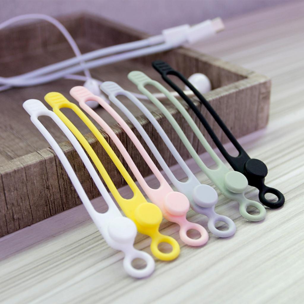 Silicone Cable Tie,Reusable Cable Straps,Cord Tie,Cable Cord Wire Organizers for Kitchen Office School Travel