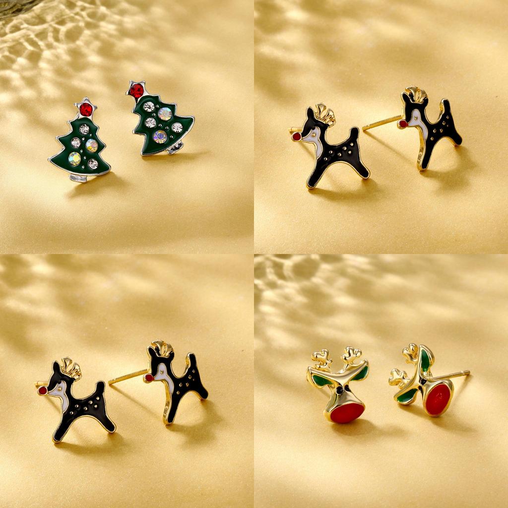 Stylish Alloy Christmas Earrings Fashionable Holiday Accessories