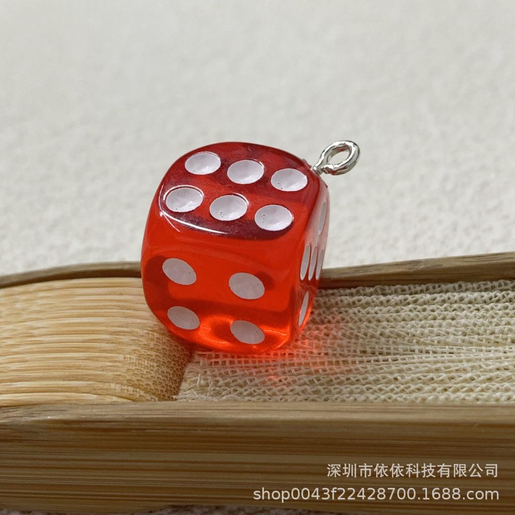 14mm Farbe Transparent Dreidimensional Sieb Würfel Farbe Ohrringe Schlüsselanhänger Anhänger DIY Schmuck Zubehör für den grenzüberschreitenden Handel