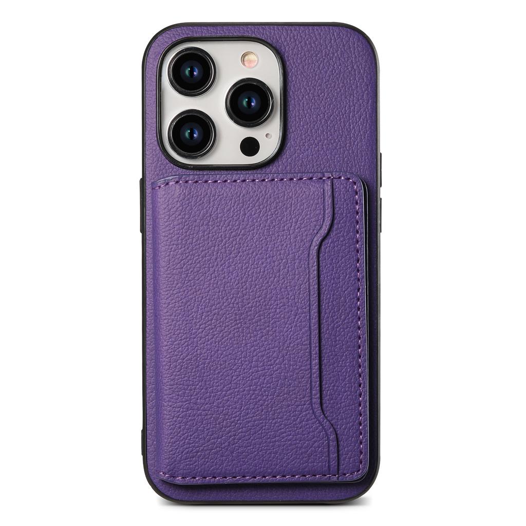 Denior | Lychee Pattern PU Leather Phone Case for iPhone 17/16/15/14/13/12/11/XR/7 Series & Card Holder (3 Card Slots)