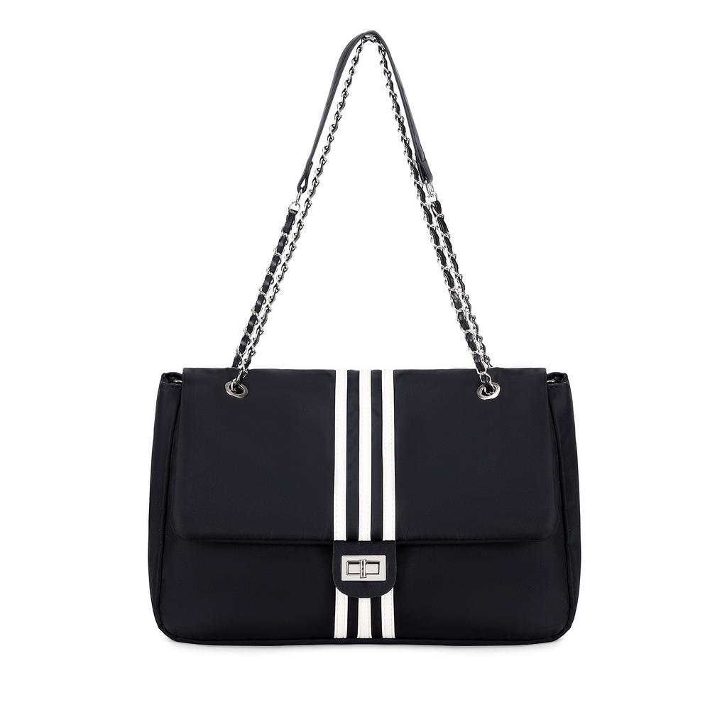 UNITE STAR Nylon Shoulder Bag Women's Black & White/Black & Gray US235233