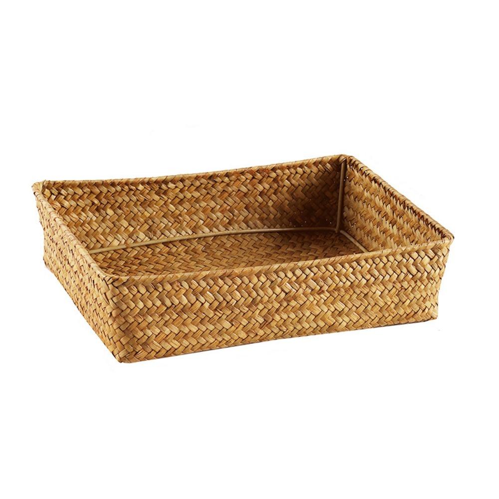 Creative Storage Basket Large Capacity Desktop Clutter Box Seaweed Woven Basket Food