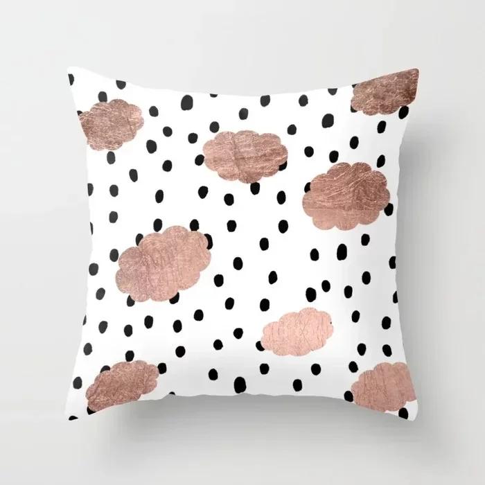 40X40/45X45CM Rose Gold Pink Geometry Print Cushion Covers Modern Nordic Livingroom Decorative Pillows Case Couch Throw Pillows