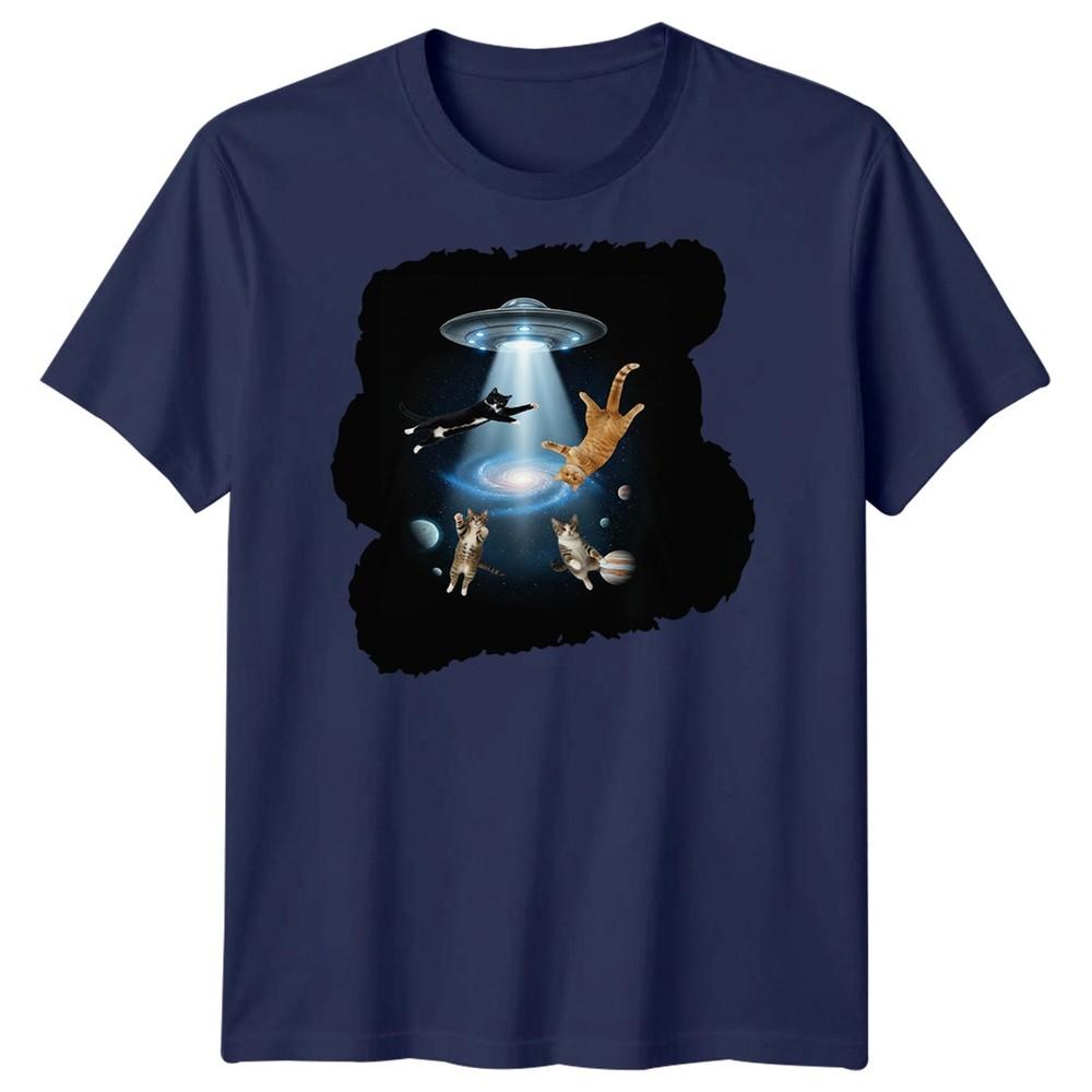 SciFi Alien Abduction Cats Ufo Unisexs TShirt Space Galaxy Graphic