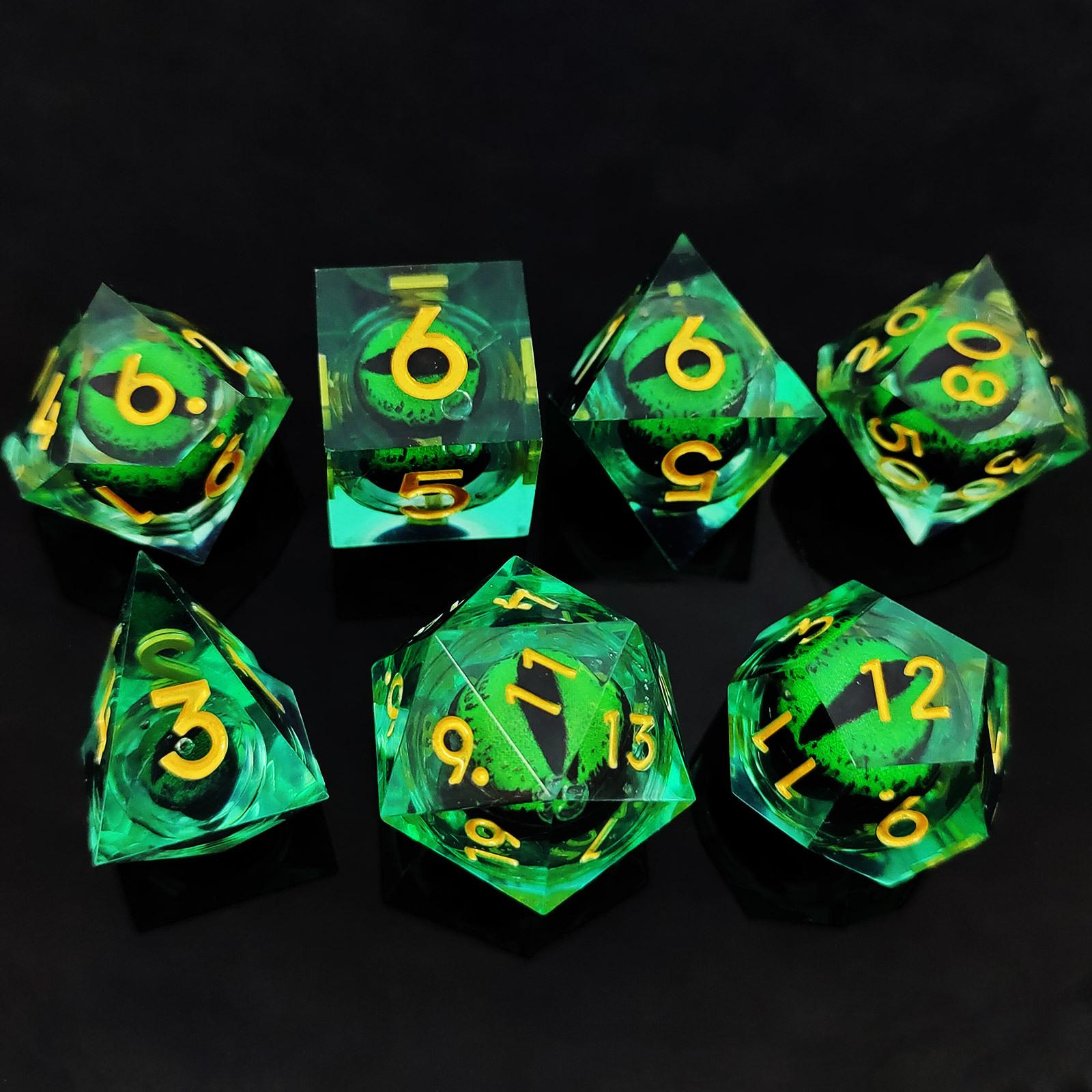 

7 шт./компл. DND D20 Liquid Core Flow Eye Dice наборы для COC Dungeon and Dragon Pathfinder RPG ролевые игры вечеринки игрушки аксессуары
