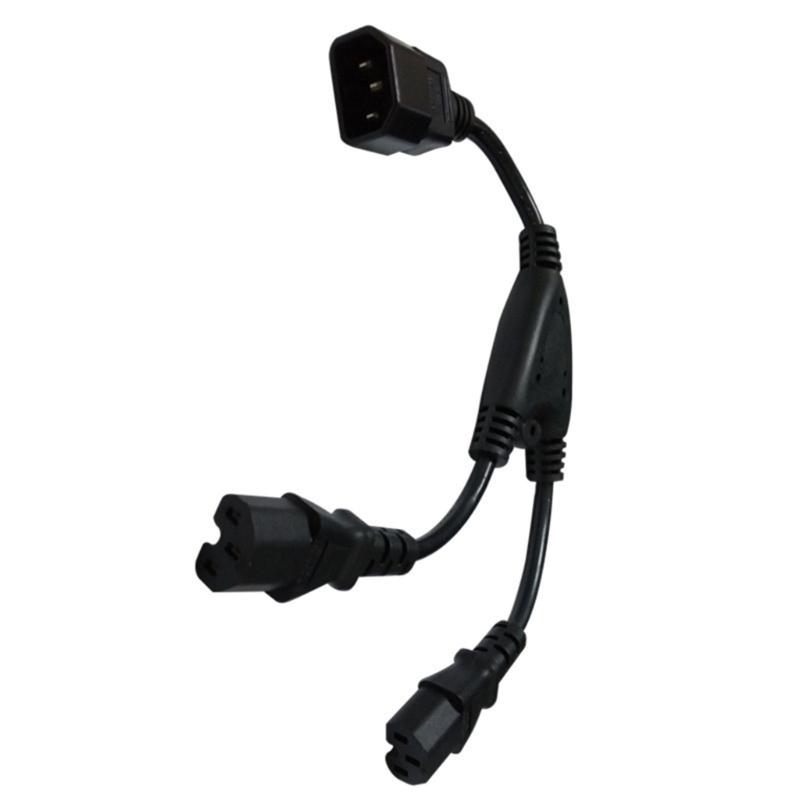 Einzel C14 auf Doppel C15 Stromkabel Y-Typ Splitter Adapterkabel Verlängerungskabel Stecker auf Buchse für USV PDUs Steckdose