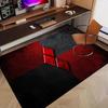 1pc Office Carpet Chair Mats Red and Black Abstract Pattern Perfect for Decorating Office Chairs, Living Rooms, Or Bedrooms,Polyester Carpet