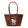 Woven basket bag Cartoon large capacity rattan bag Fashion versatile handbag Small square bag