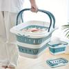 Foldable Collapsible Handled Laundry Basket Ellipse Oval Tub- Portable Washing Tub Space Saving Laundry Containers