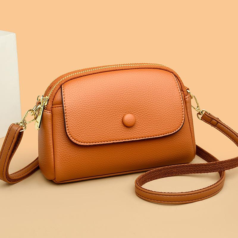 YIRAN ring Nieuwe Zachte Leren Tas voor Dames Mode E&eacute;n-schouder Crossbody Tas Mobiele Telefoon Eenvoudige Dames Tas Lichtgewicht Moedertas Kleine Vierkante Tas