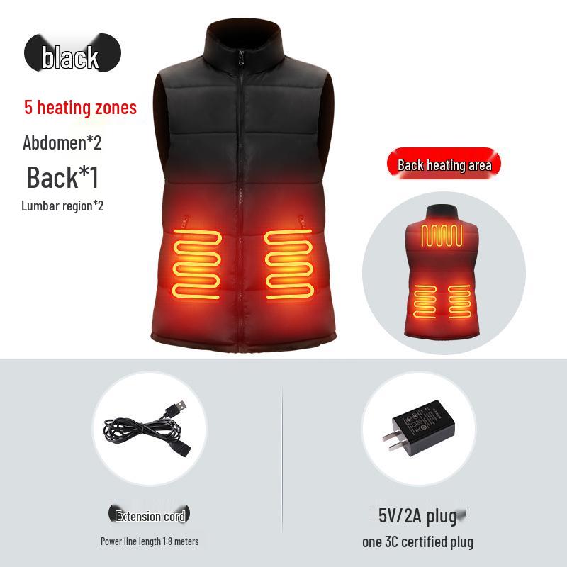 

Men s Electric Heated Down Vest - Full-Body Warming Winter Jacket for Cold Protection and Thermotherapy 4XL [85-95 kg]