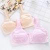 No Steel Ring Wrap Chest Front Button Underwear Vest Style Lace Bra Thin and Large Size Gathering Bra