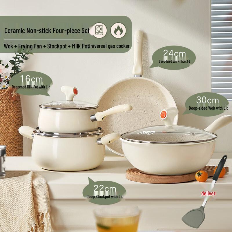 Yingtang 5-Piece Ceramic Non-stick Cookware Set
