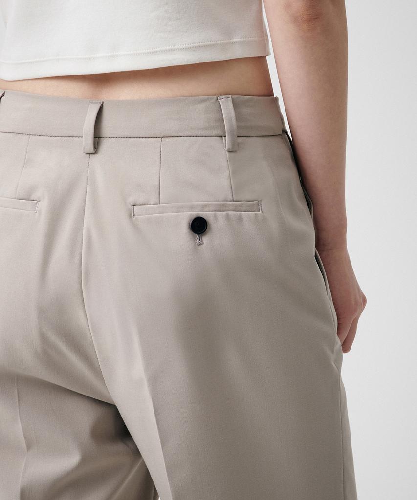 MUSINSA STANDARD WOMAN [Cooltandard] Women'S Wide Hidden Elastic Waist Slacks [Light Beige]