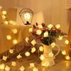 LED String Lights: Glowing Powder Pink Roses - Romantic Room Decoration for Indoors