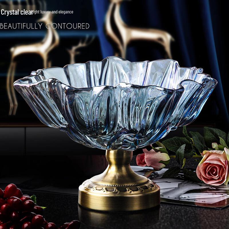 Flavinmci Crystal Glass Double Layer Fruit Snack Plate