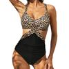 Damen-Badeanzug, ausgeschnitten, einteiliger Badeanzug, Neckholder, hohe Taille, Strandmode, Monokini, Push-Up-Badeanzug, einteilige Badebekleidung für Damen