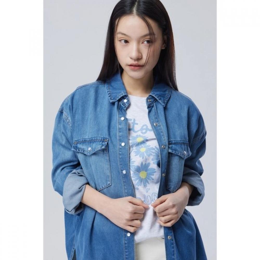 Puppy Embroidery Denim Blouse Babl91611
