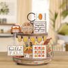 Fall Harvest Wooden Pumpkin Maple Leaf Thanksgiving Table Centerpiece Decor Set of 11 Colorful Home Party Decoration