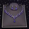 Quality Crystal Bridal Jewelry Sets for Women Fashion Circle Earrings Necklace Set Bride Crown Tiaras Prom dubai jewelry sets