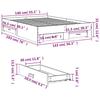 VidaXL Cadre de lit et tiroirs chêne sonoma 140x190 cm bois ingénierie, lit, lit de rangement, cadre de lit double, lit 3280400
