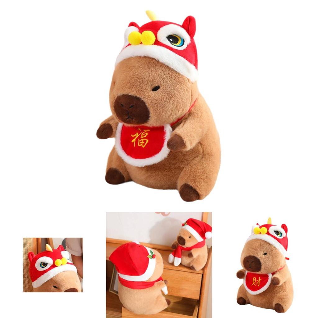 Adorable Christmas Capybara Plush Toy With Soft Short Plush Filling For Kids Gifts