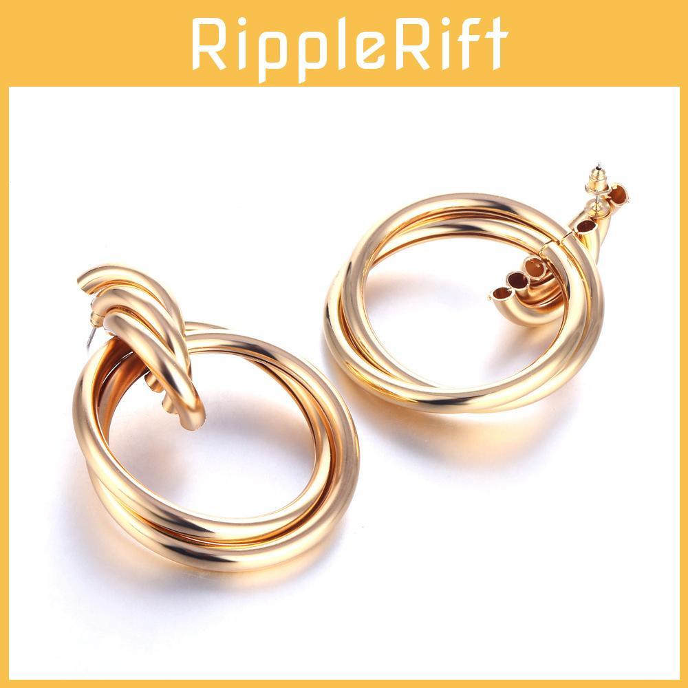Geometric Gold Elegant Earrings For Women Contemporary Alloy Fashion Jewelry