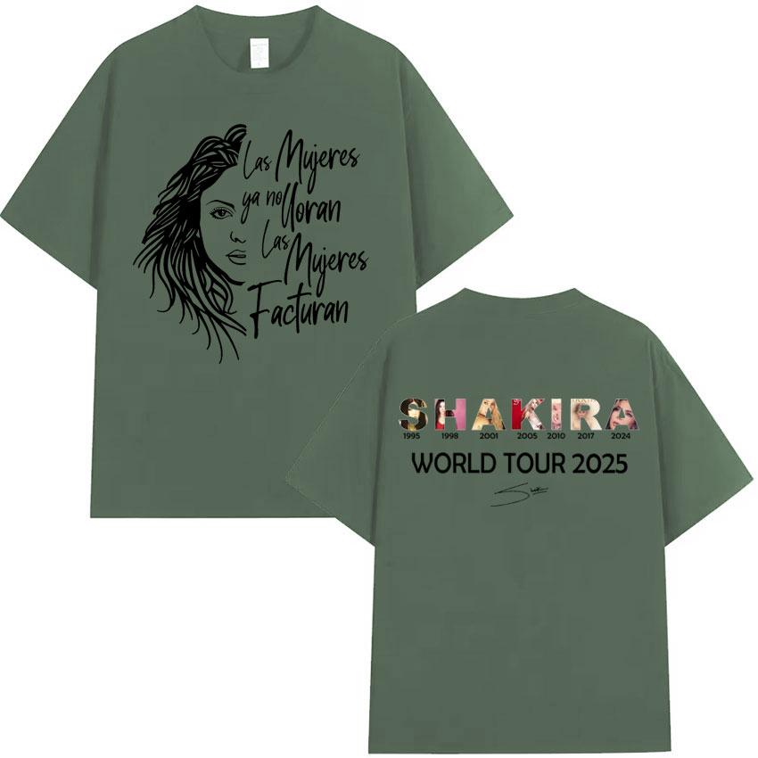 

Shakira Las Mujeres Ya No Lloran World Tour 2025 Tshirts Mens Hip Hop Tshirt High Quality Cotton Oversized Tee Shirt Fans Gift 4XL
