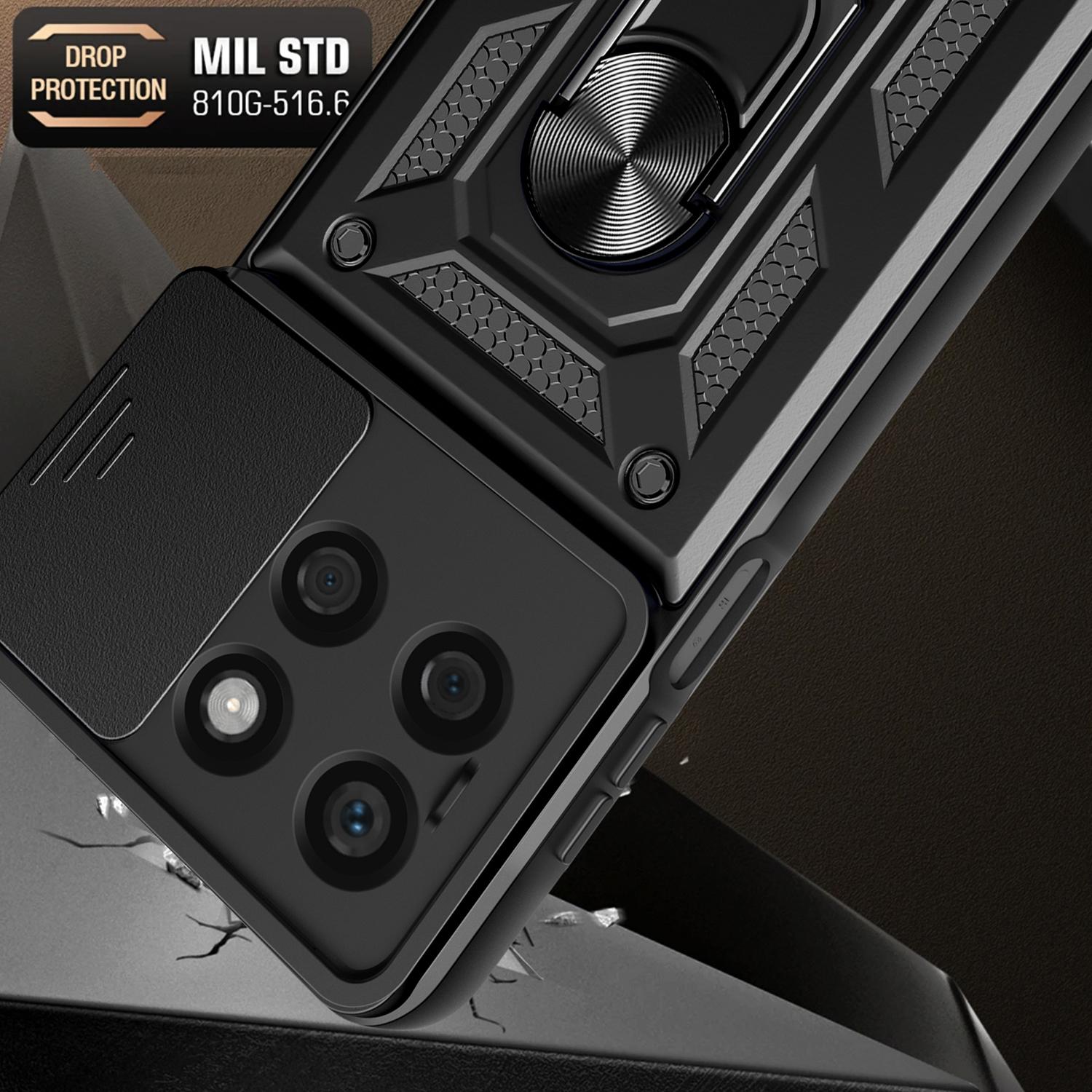 

For Honor X8b 4G Case PC+TPU Camera Protection Phone Cover Built-in Kickstand Green