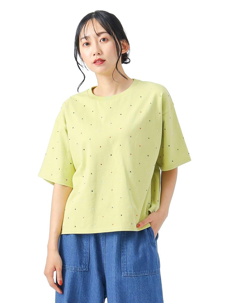 Beams Heart TEE Colorful Hot Fix One Size S/S T-Shirt, Women's,