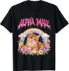 Alpha Male Funny Kitten Rainbow Floral T-Shirt