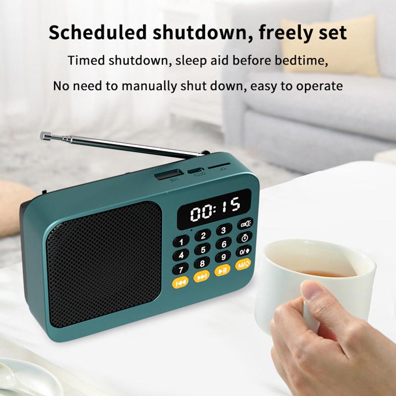 Bluetooth 5.0 Portable Fm Radio Small Emergency Recargable Sound Box Mini Vintage Speaker Mp3 Player Support Tf Card Usb Drive